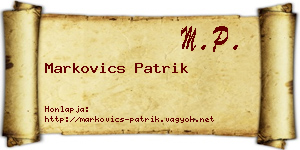 Markovics Patrik névjegykártya