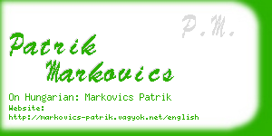 patrik markovics business card